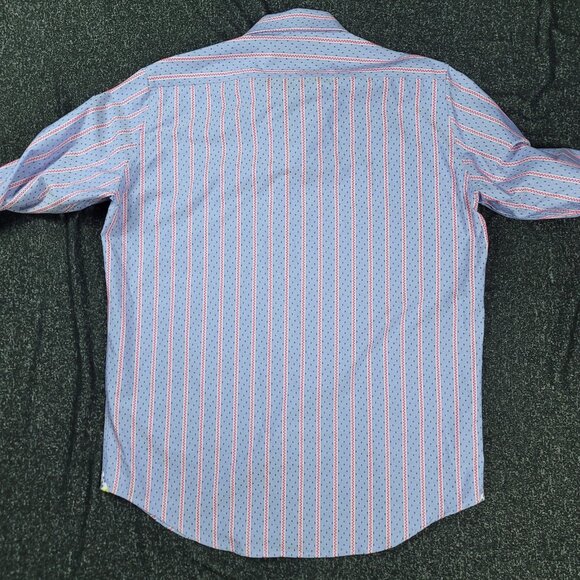 Robert Graham Classic Fit French Cuff Shirt Men's Size Medium Floral Striped - Picture 9 of 10